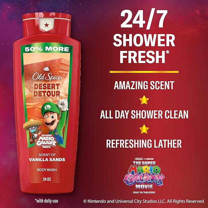 Old Spice Body & Face Wash for Men, x The Super Mario Galaxy Movie, 3X Defense - Image 2