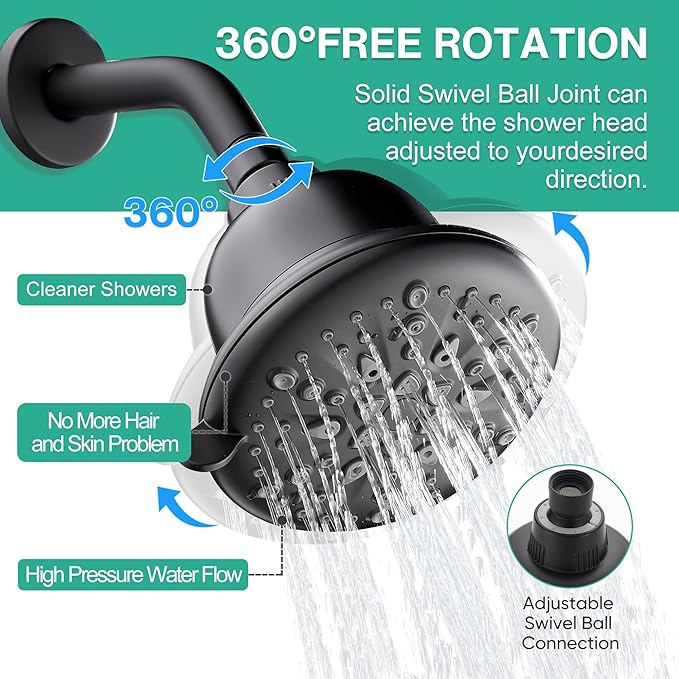 Cobbe Filtered Shower Head, 7 Modes High Pressure Shower Heads - Image 7