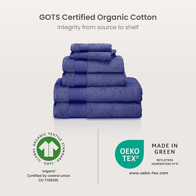 BIOWEAVES 100% Organic Cotton 700 GSM Plush Luxury Bath Towels - Image 8