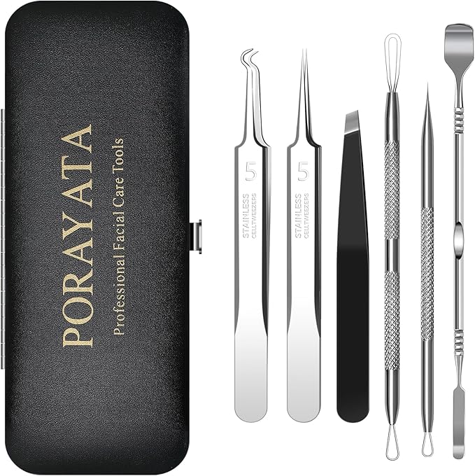 Blackhead Remover Tool Kit, Skin Scraper by PORAYATA