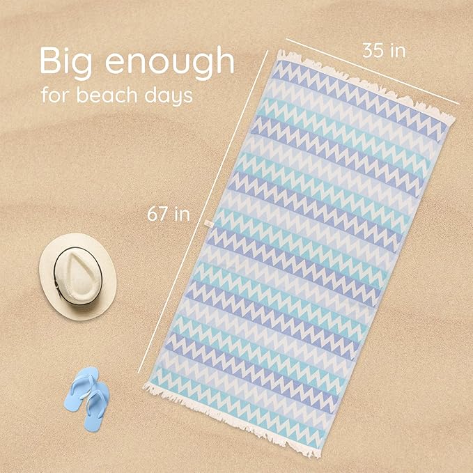Premium Turkish Beach Towel – 100% Cotton, Quick Dry, Sand Free, Oversized - Image 3