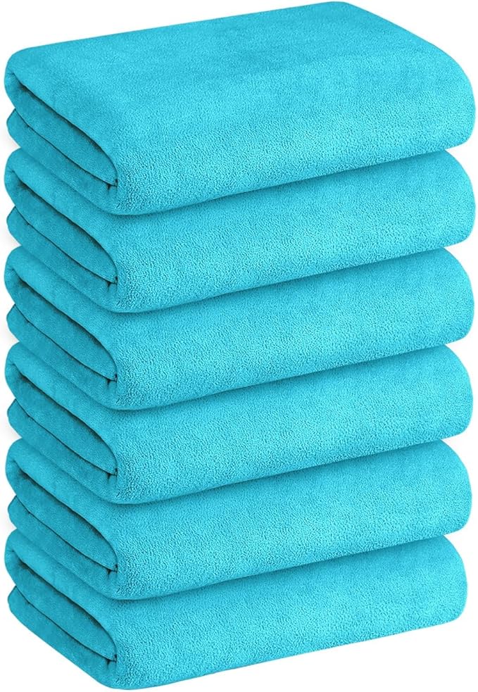 JML Bath Towels, Microfiber Bath Towel Set 6 Pack 30" x 60", Soft Absorbent - Image 7