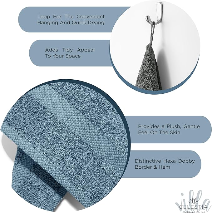 100% Cotton Wash Cloth for face & Body Set of 6, Sustainable, Highly Absorbent - Image 4