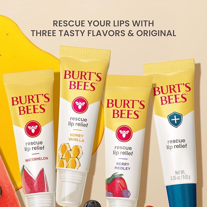 Burt's Bees Rescue Lip Relief, Honey Vanilla, Hydrating Lip Balm - Image 9