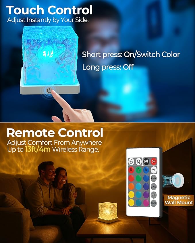 Rechargeable Shower Light No Wiring, 16 Color Ocean Wave Projector Light - Image 5
