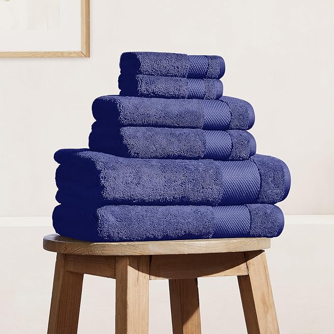 BIOWEAVES 100% Organic Cotton Bath Towel Set | 700 GSM Plush 6-Piece Premium by BIOWEAVES
