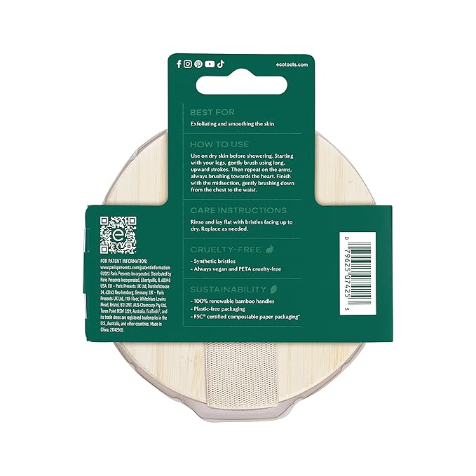EcoTools Dry Body Brush, for Post Shower & Bath Skincare Routine, Removes Dirt - Image 13