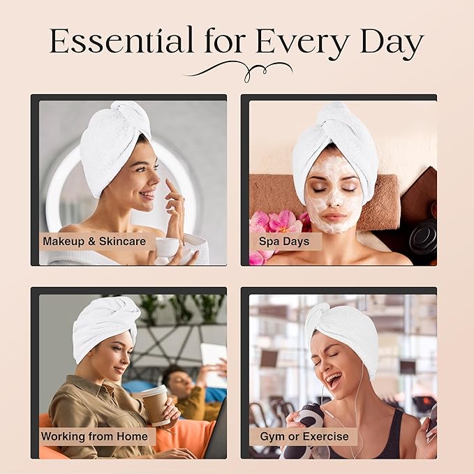 100% Cotton Hair Towel Wrap for Women/Kids | Quick Dry, Soft & Absorbent - Image 7