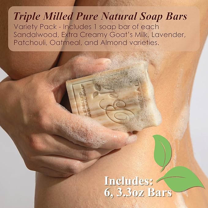 BELA Triple Milled Soap Variety Pack 3.3 OZ Pack of 6, Long Lasting French - Image 2