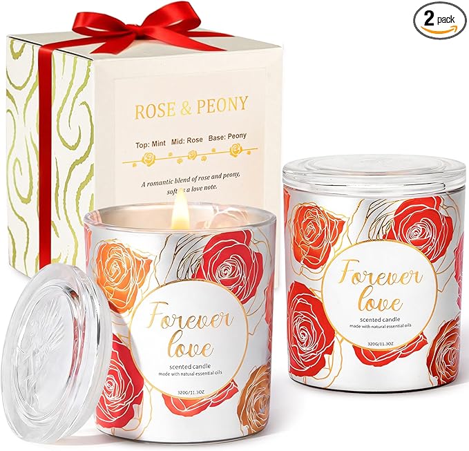 2 Pack Wood Wick Soy Wax Candle Gift Set by CJVIUS