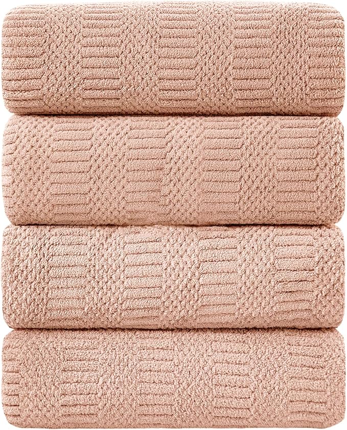 Ycosy 4 Pack Extra Large Microfiber Bath Towels Set, 35x70 inches, Less Lint by Ycosy