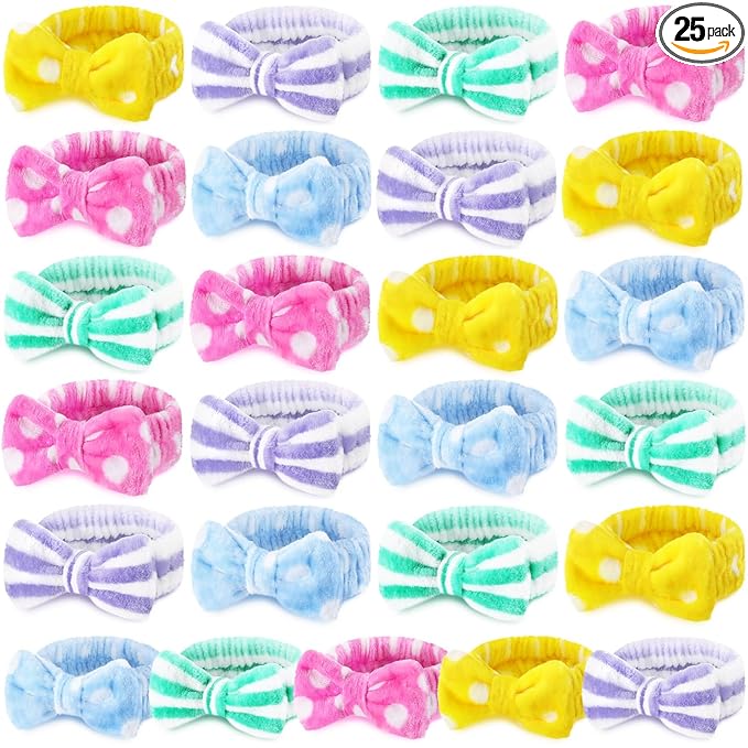 25 Pcs Spa Headband Bulk Makeup Headbands by Wavyknot
