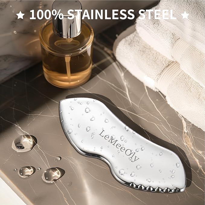 LeMeeOly Stainless Steel Gua Sha Facial Tools Metal GuaSha Tool - Image 4