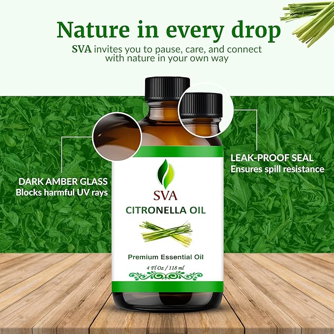 SVA Citronella Essential Oil – 4 Fl Oz – 100% Natural Citronella Oil - Image 7
