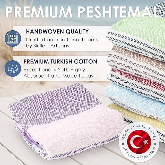 ATANI Turkish Beach Towel, Converts to a Bag, Oversized 100% Cotton Bath Towels - Image 6