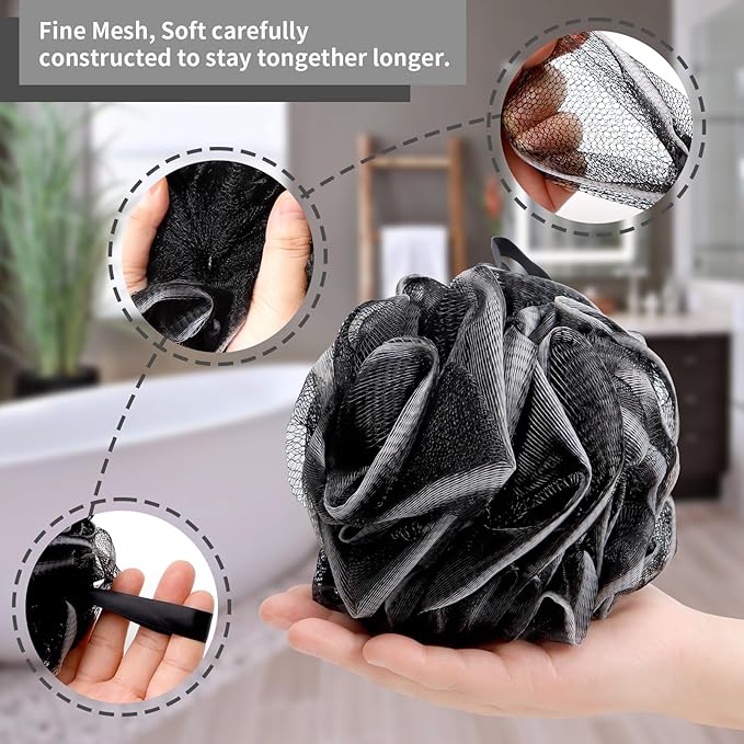FARMOGA Bath Loofah Sponge Back Scrubber Shower Sponge Soft Mesh Exfoliator - Image 3