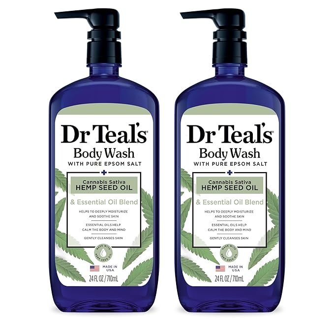 Dr Teal's Body Wash with Pure Epsom Salt, Cannabis Sativa Hemp Seed Oil by DrTeals