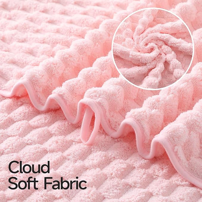 REDKISS 4 Pack Pink Microfiber Bath Towels - Image 7