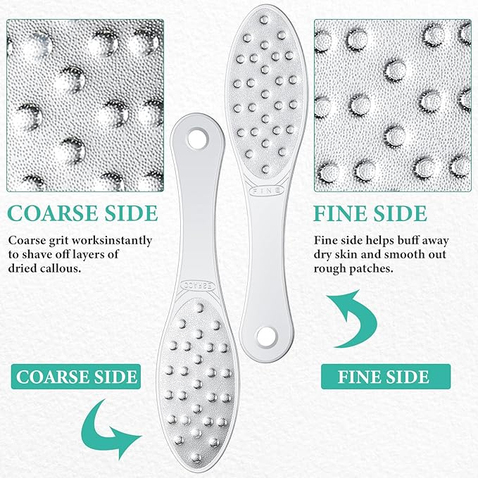 4 Pcs Stainless Steel Foot File Callus Remover Double Sided Metal Foot Rasp - Image 3