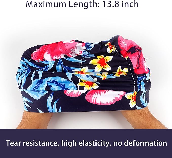 Swim Caps for Women Swimming, Comfort Pleated Swimming Cap for Long Hair - Image 4