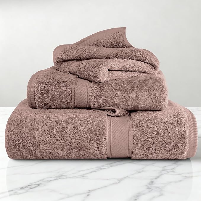 Superior Egyptian Cotton Pile 3-Piece Towel Set, 1 Bath, 1 Hand, 1 Face by SUPERIOR