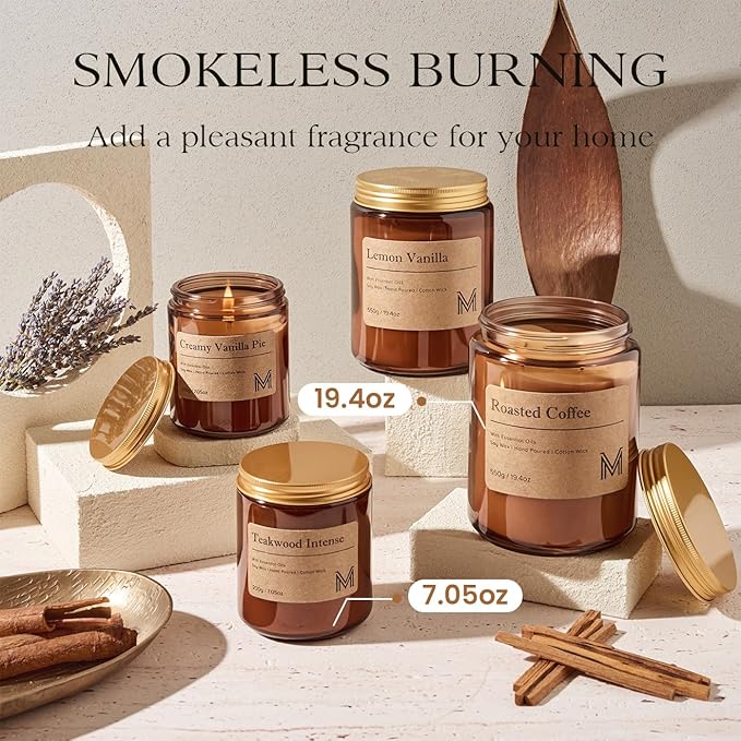 M&SENSE Eucalyptus Mint Scented Christmas Candle Gift | 19.4oz, 115-Hour Burn | - Image 5