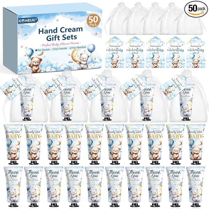 50 Pack Baby Shower Bulk Hand Cream Gifts Sets, Bridal Shower Favors and Baby by KONEUK