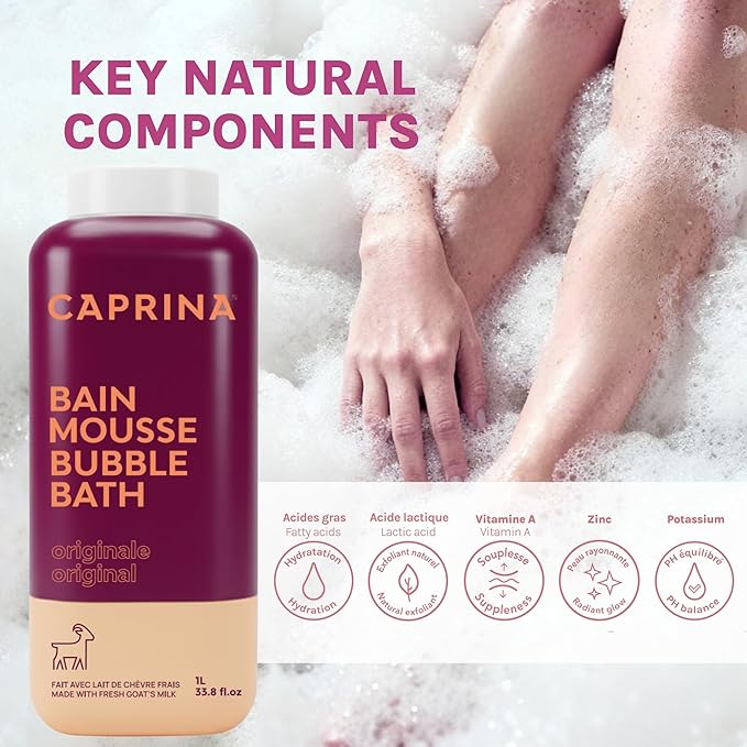 Caprina Fresh Goat’s Milk Bubble Bath, Hydrating Relaxing Foam Bath, - Image 3