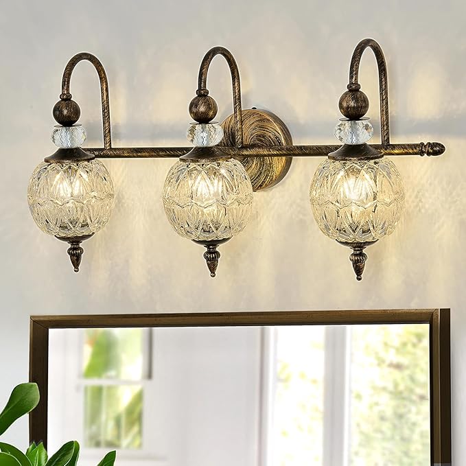 Piepooye Vintage Bathroom Light Fixtures Bronze Vanity Light - Image 5