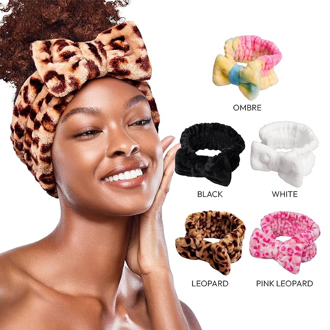 Red by Kiss Spa Headband for Washing Face Facial Makeup Bow Head Band Soft - Image 6
