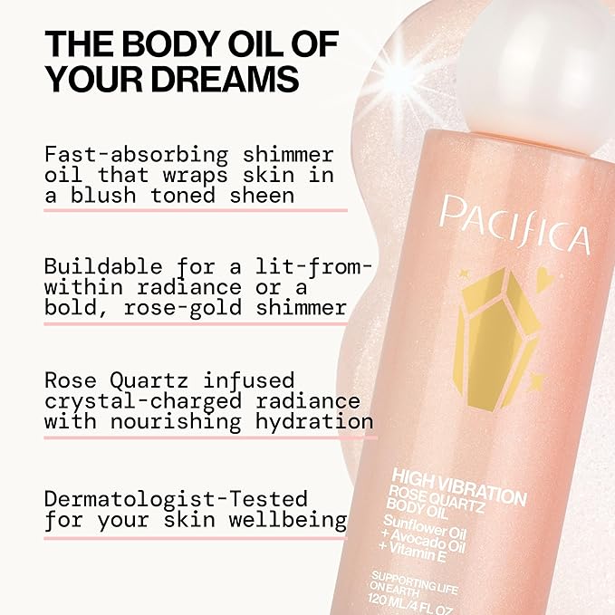 Pacifica Rose Quartz Body Oil – High Vibration Hydrating Body Oil - Image 6