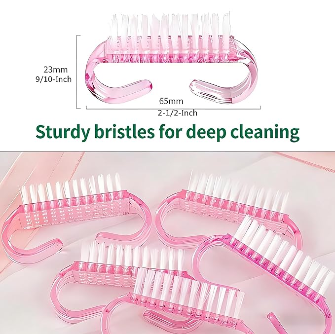 12-Pack Handle Grip Nail Brush, Fingernail Scrub Cleaning Brushes - Image 4