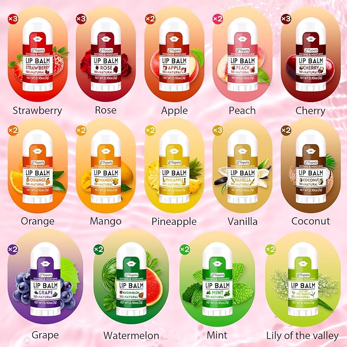Yopela Mini Lip Balm Bulk 32 Pack, Natural Lip Balms - Image 2