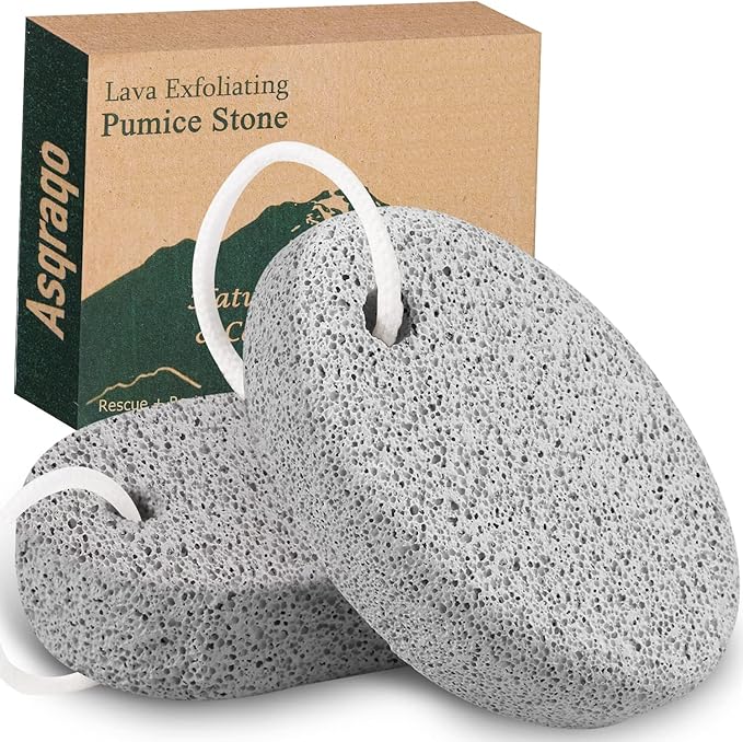 2PCS Natural Pumice Stone, Asqraqo Lava Pedicure Tools Hard Skin Callus Remover by Asqraqo