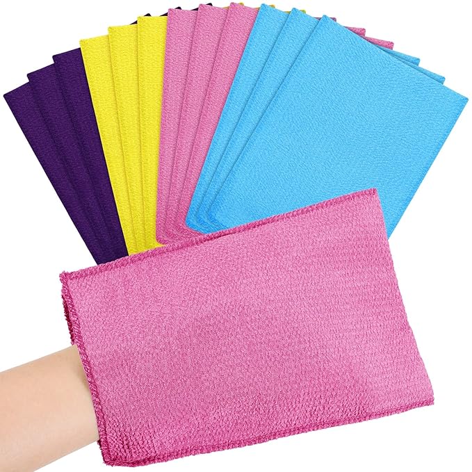 Tatuo 12 Pieces Korean Exfoliating Mitt Glove Italy Towel Body Skin Scrubber by Tatuo