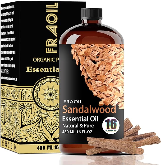 Sandalwood Essential Oil, Sandalwood Oil 16 Fl Oz 480 ML by FRAOILESSENTIALOIL