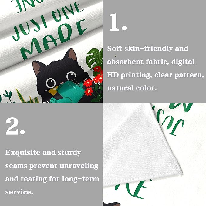 Accnicc 2 Pack Black Cat Bathroom Hand Towels Decorative Potted Plants Dish - Image 6