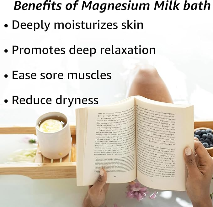 Creamy Magnesium Milk Bath Soak Powder Moisturize Soften Skin Coconut Vanilla - Image 2