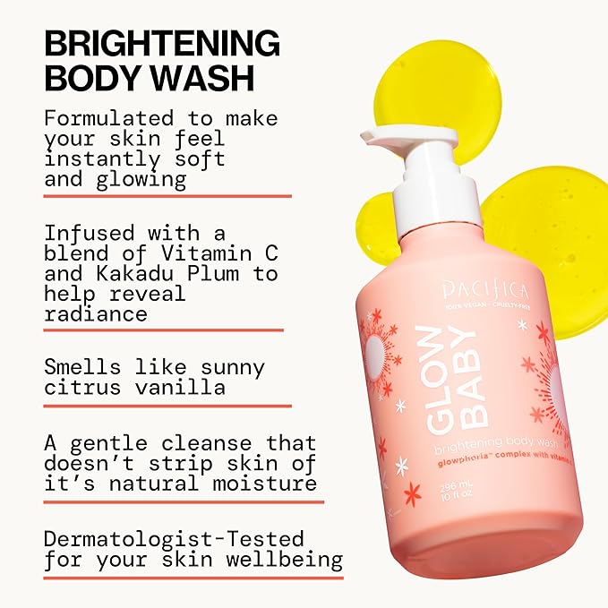 Pacifica Glow Baby Brightening Body Wash – Vitamin C & AHA Exfoliating Body Wash - Image 5