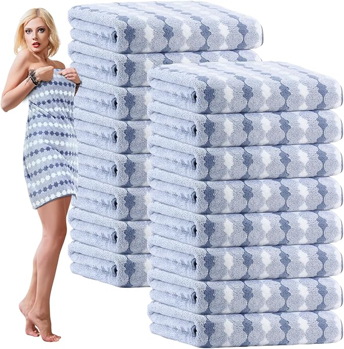 SmoothNovelty 16 Pack Microfiber Bath Towels Bulk 27'' x 60'' Oversized Size by SmoothNovelty