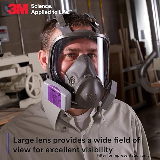 3M Full Facepiece Reusable Respirator 6700, Large Lens, ANSI High Impace Eye - Image 5