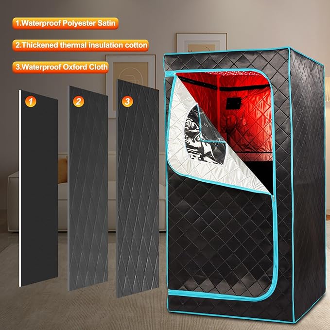 Portable Infrared Sauna for 1 Person, Remote Temperature Control, Heated Foot - Image 5