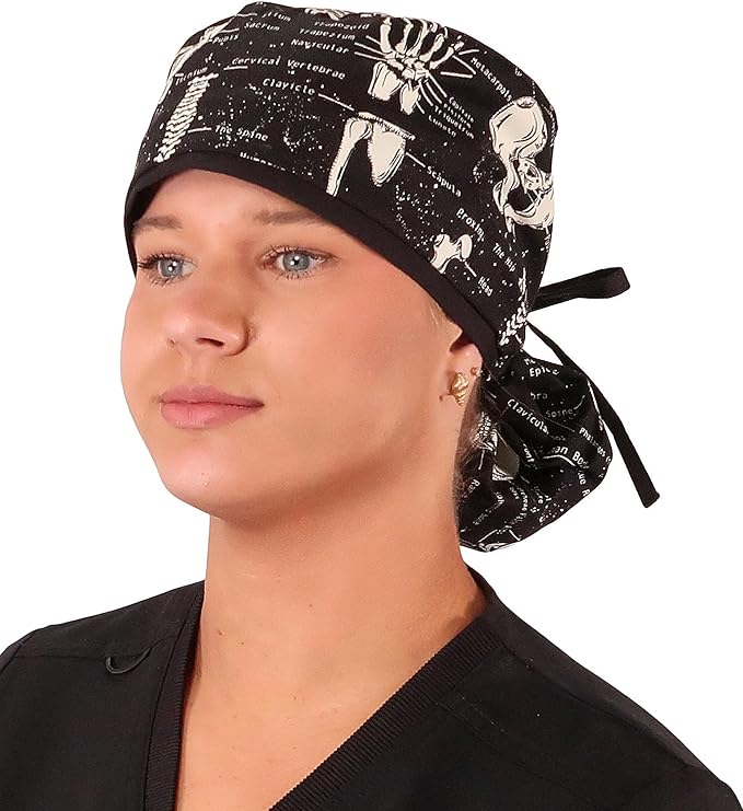 Sparkling EARTH Big Hair Ponytail Classic Surgical Style Scrub Working Cap - Image 6