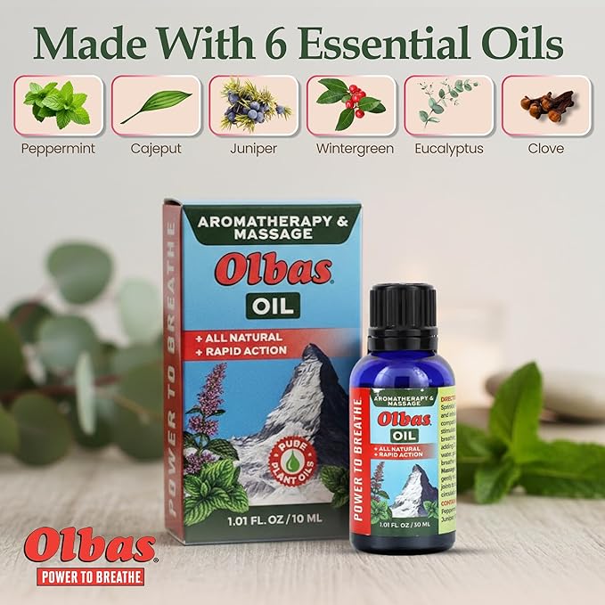 Olbas Massage and Aromatherapy Oil, 1.01 Fl Oz, body massage oil, Swiss Herbal - Image 5