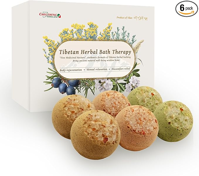 CheezhengHimalaya Tibetan Herbal Bath Therapy. Bath Bomb Gift Set, Tibetan by QIZHENGHIMALAYA