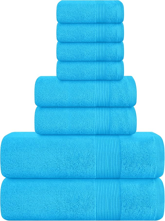 Belizzi Home 8 Piece Towel Set 100% Ring Spun Cotton, 2 Bath Towels 27x54 by Unknown