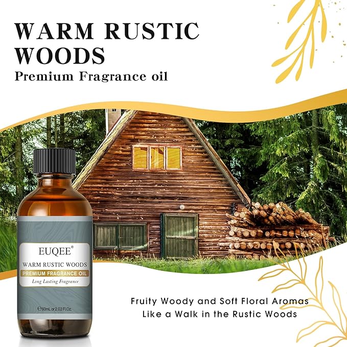 EUQEE Warm Rustic Woods Fragrance Oil Premium Fragrance Essential Oil 60ml - Image 2
