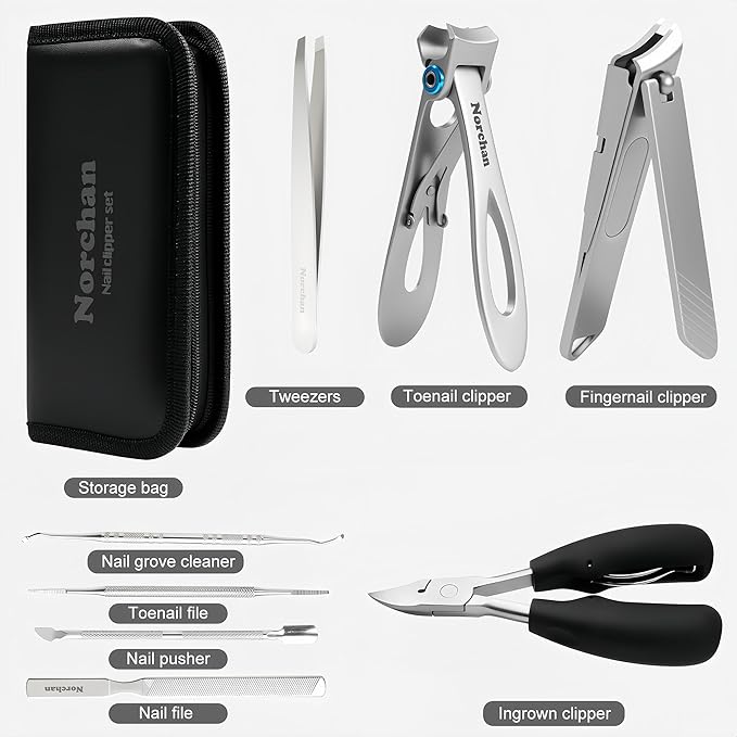 Nail Clippers Kit, 8-Piece Stainless Steel Toenail & Fingernail Clipper - Image 2