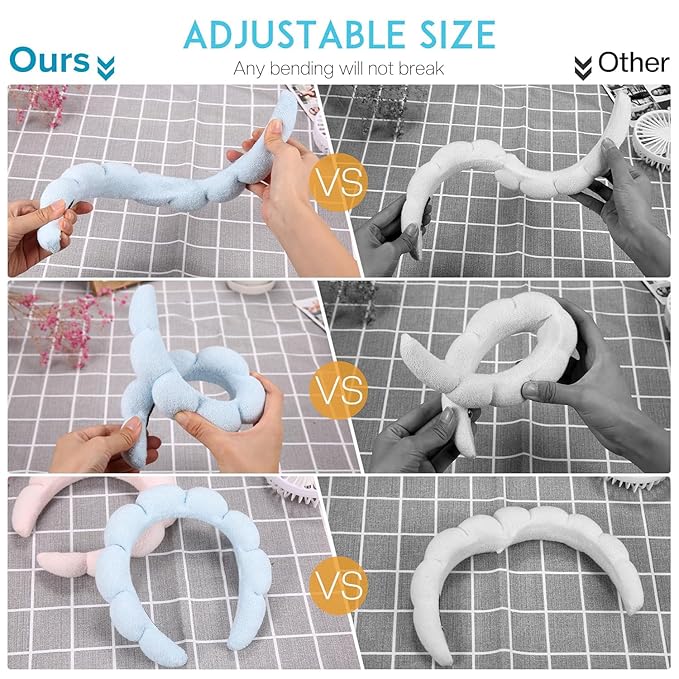 Ztomine Spa Headbands for Washing Face or Facial, Terry Cloth Headband Wash - Image 4