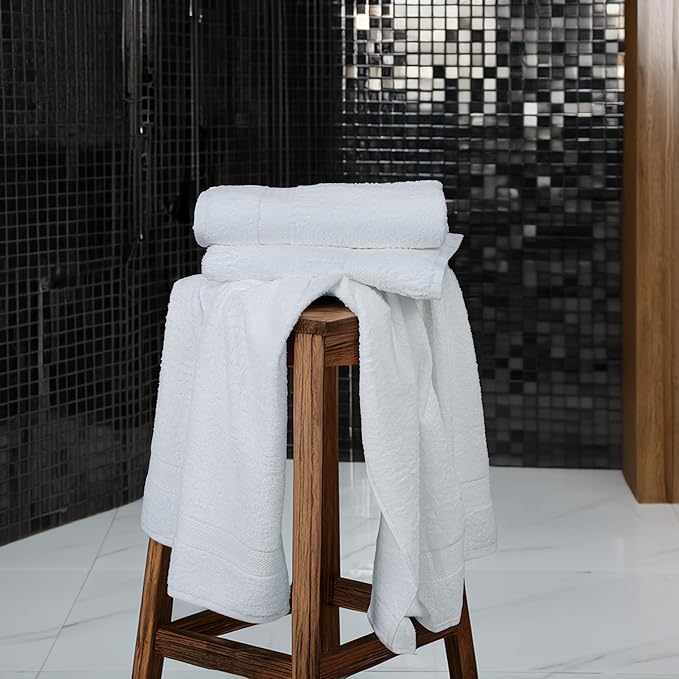 Commercial Bulk Pack of 12 Bath Towels – 100% Cotton Terry 24" x 48" – Ideal - Image 6